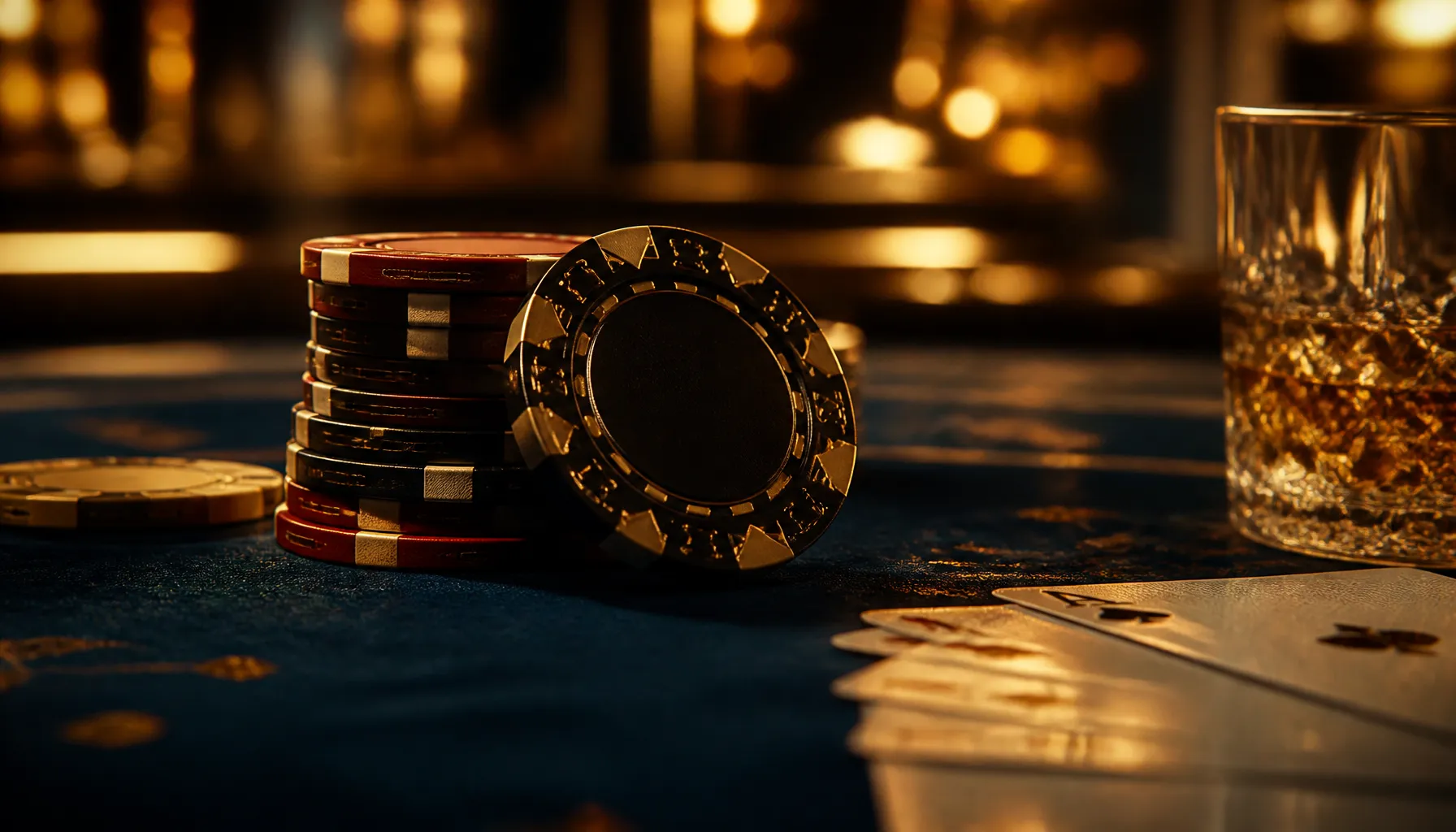 Close-up of gleaming gold coins scattered on deep emerald velvet surface with dramatic cinematic lighting